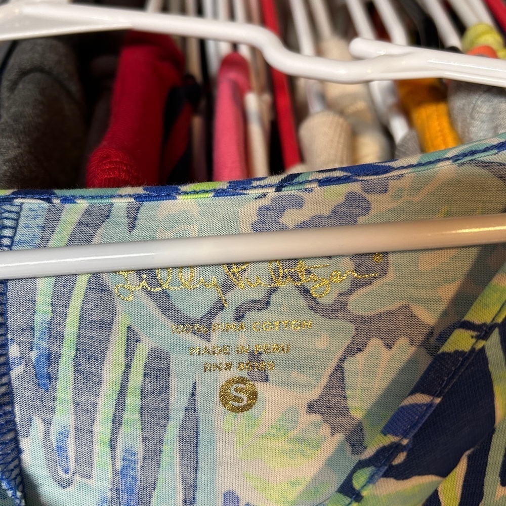 Lilly Pulitzer Marlowe Indigo Blue Sunset Paisley T-Shirt Dress - Picture 3 of 3